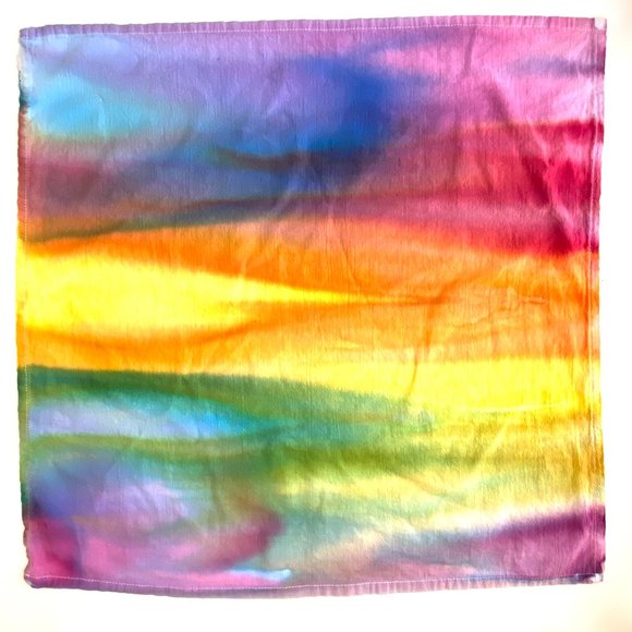 COPY - Furoshiki Hand Rainbow Hand Dyed Scarf or Gift Wrapping Cloth - Picture 6 of 6